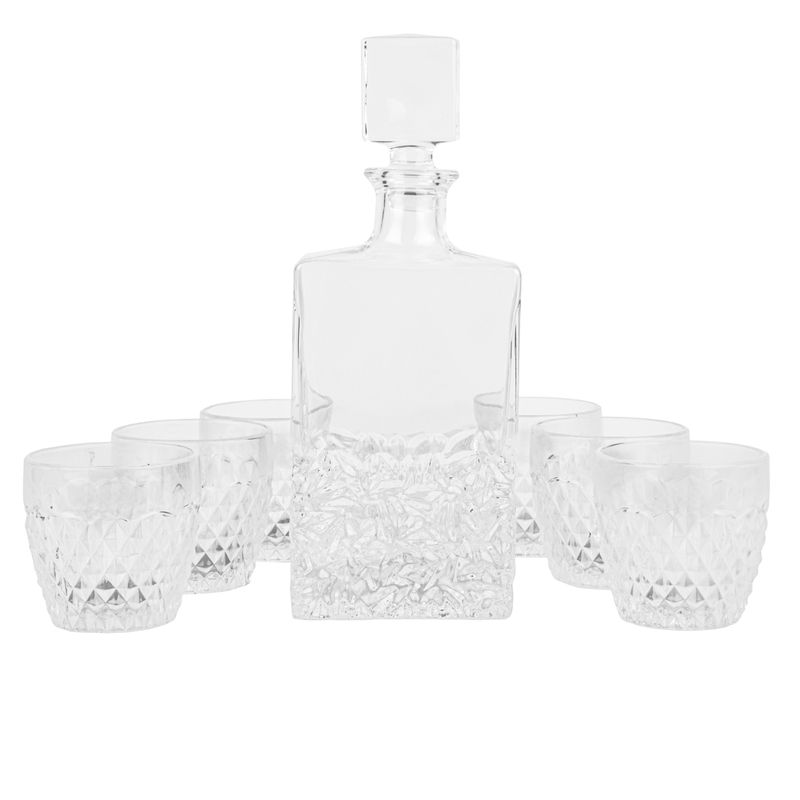 SET DE LICORERA 700ML 31CM PARA WHISKY CON 6 VASOS DE 320ML