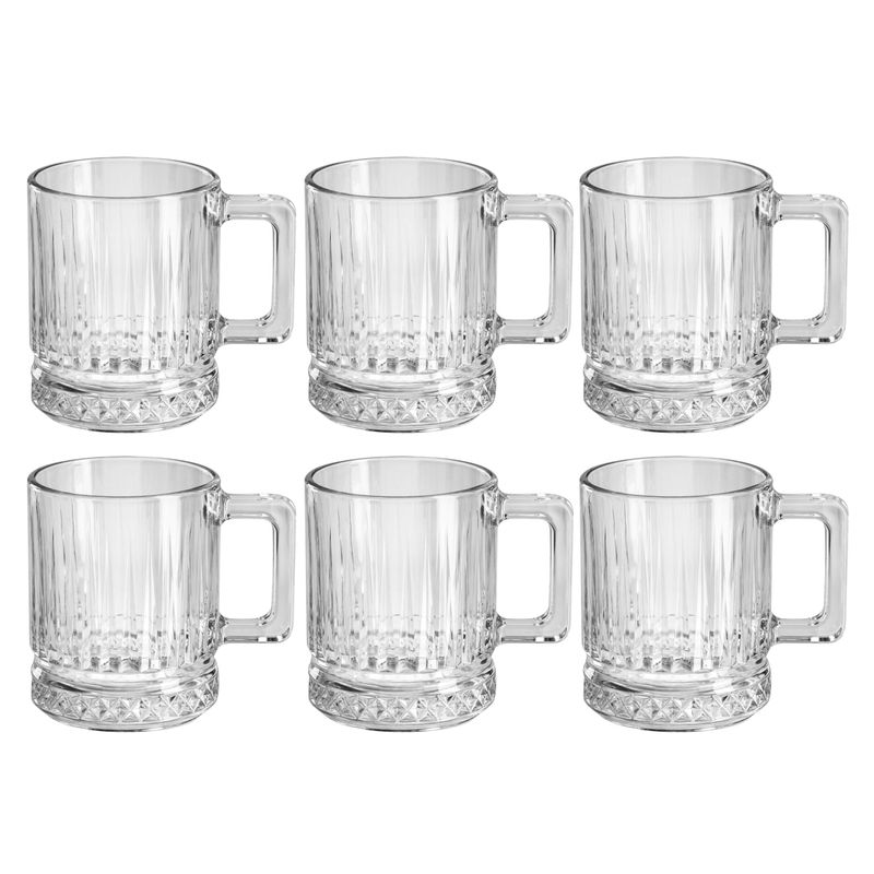 JUEGO DE TAZAS DE VIDRIO 6PCS 254ML
