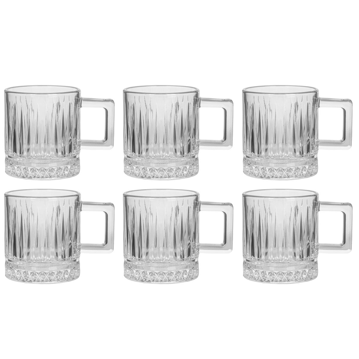 SET TAZAS DE VIDRIO 6PCS 7,7X5CM 208ML