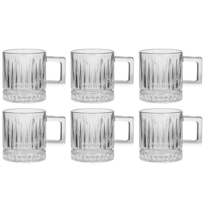 SET TAZAS DE VIDRIO 6PCS 7,7X5CM 208ML