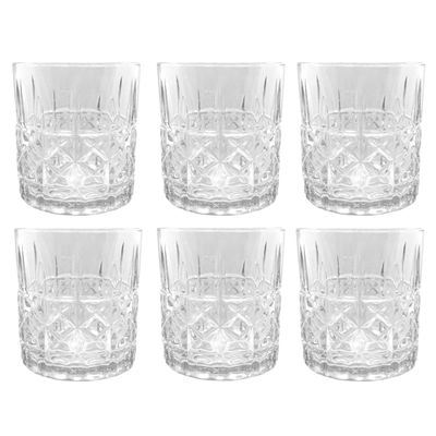 SET DE 6 VASOS DE VIDRIO DIAMONDS 270ML