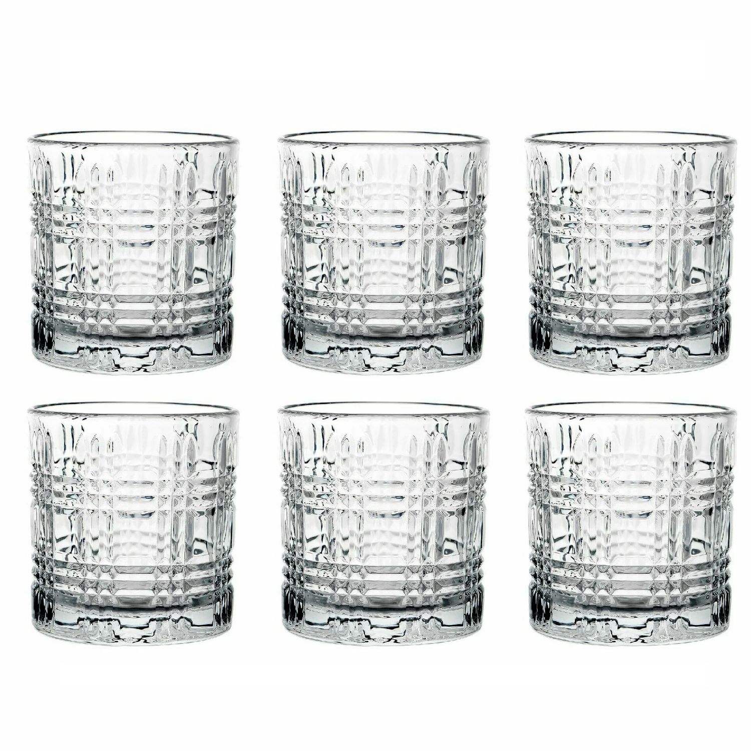 SET DE 6 VASOS DE VIDRIO DIAMONDS 270ML