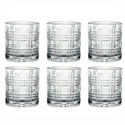 SET DE 6 VASOS DE VIDRIO DIAMONDS 270ML