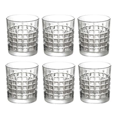 SET DE 6 VASOS DE VIDRIO DIAMONDS 280ML