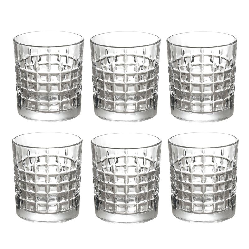 SET DE 6 VASOS DE VIDRIO DIAMONDS 280ML