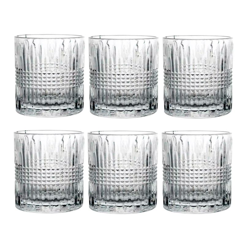 SET DE 6 VASOS DE VIDRIO DIAMONDS 270ML