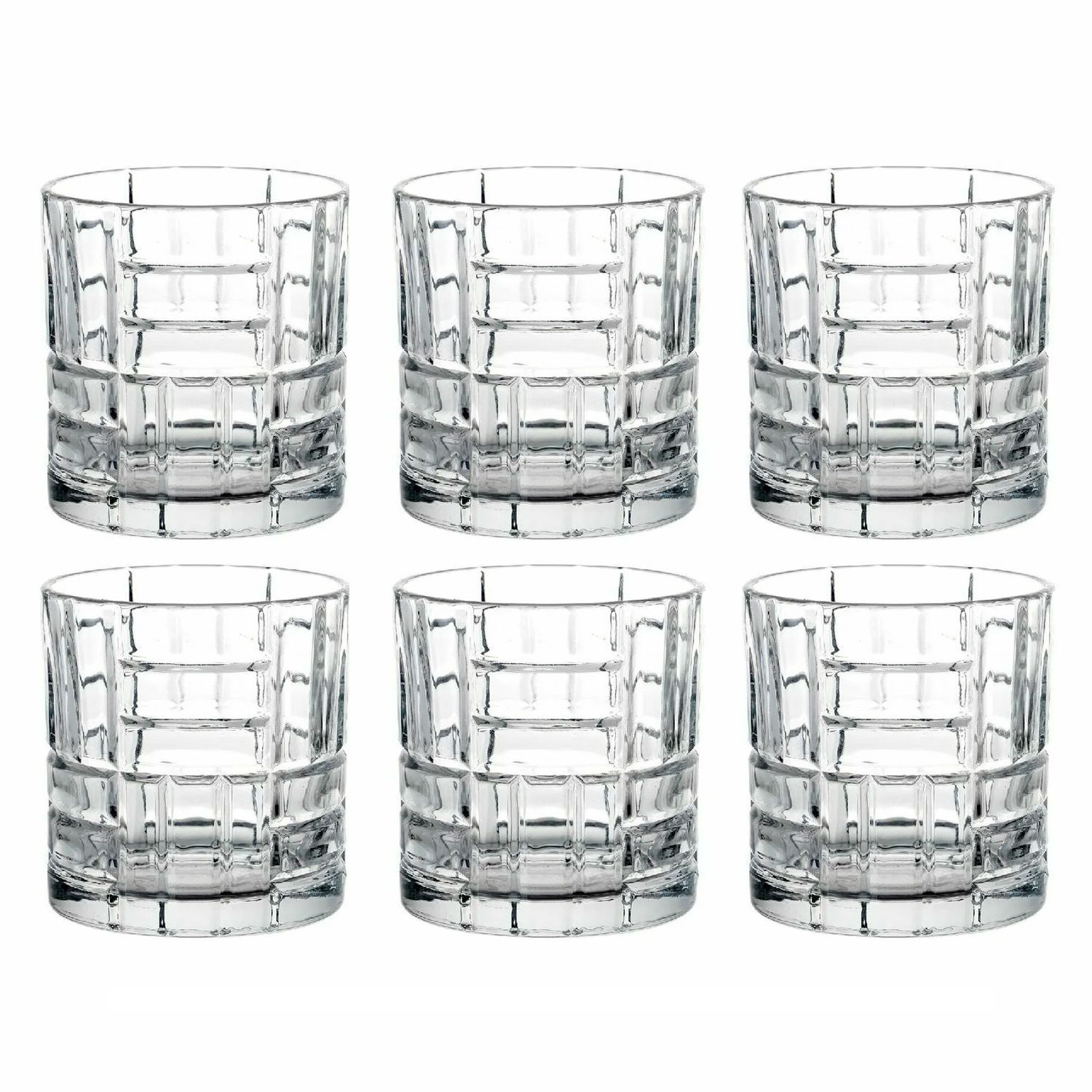 SET DE 6 VASOS DE VIDRIO DIAMONDS 270ML