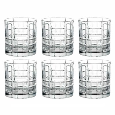 SET DE 6 VASOS DE VIDRIO DIAMONDS 270ML
