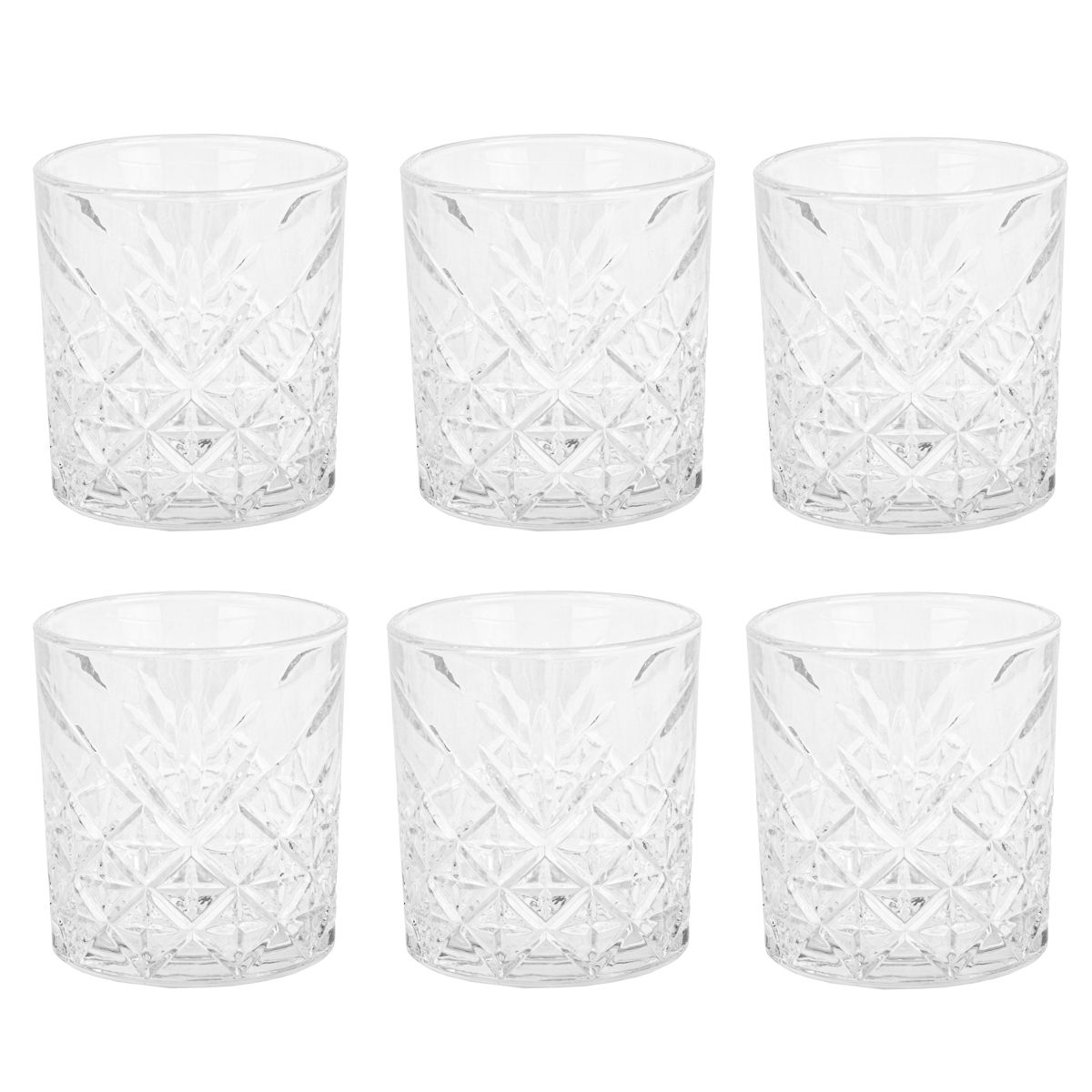 SET DE 6 VASOS DE VIDRIO 340ML