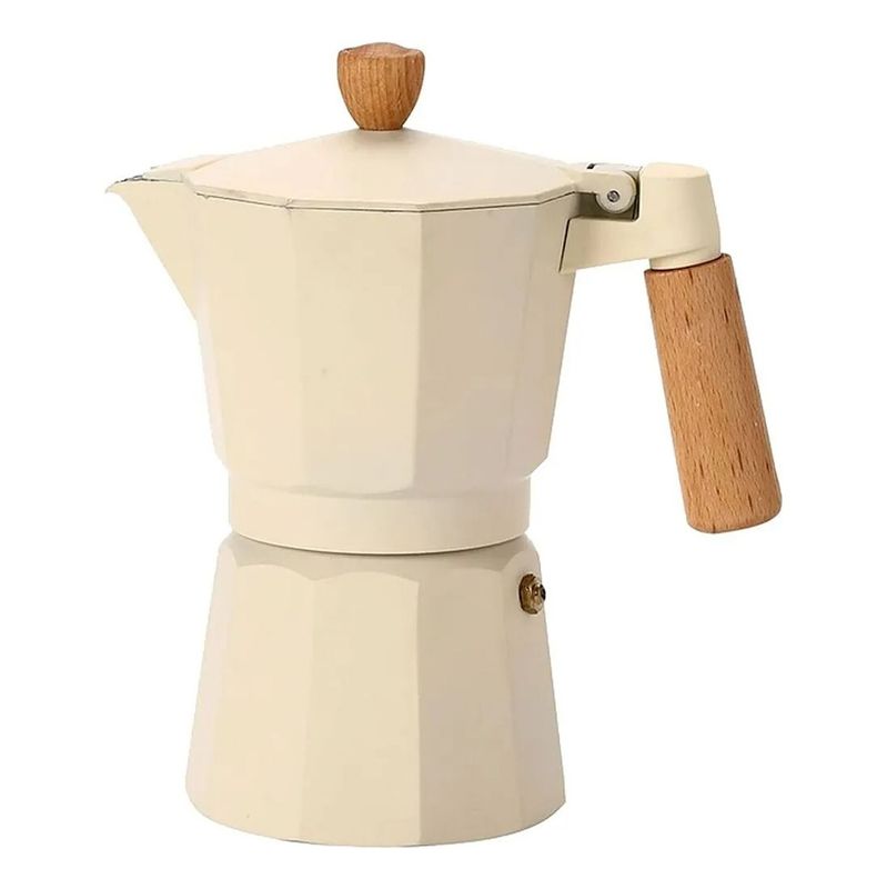 CAFETERA ITALIANA DE ALUMINIO 3 TAZA 150ML BEIG