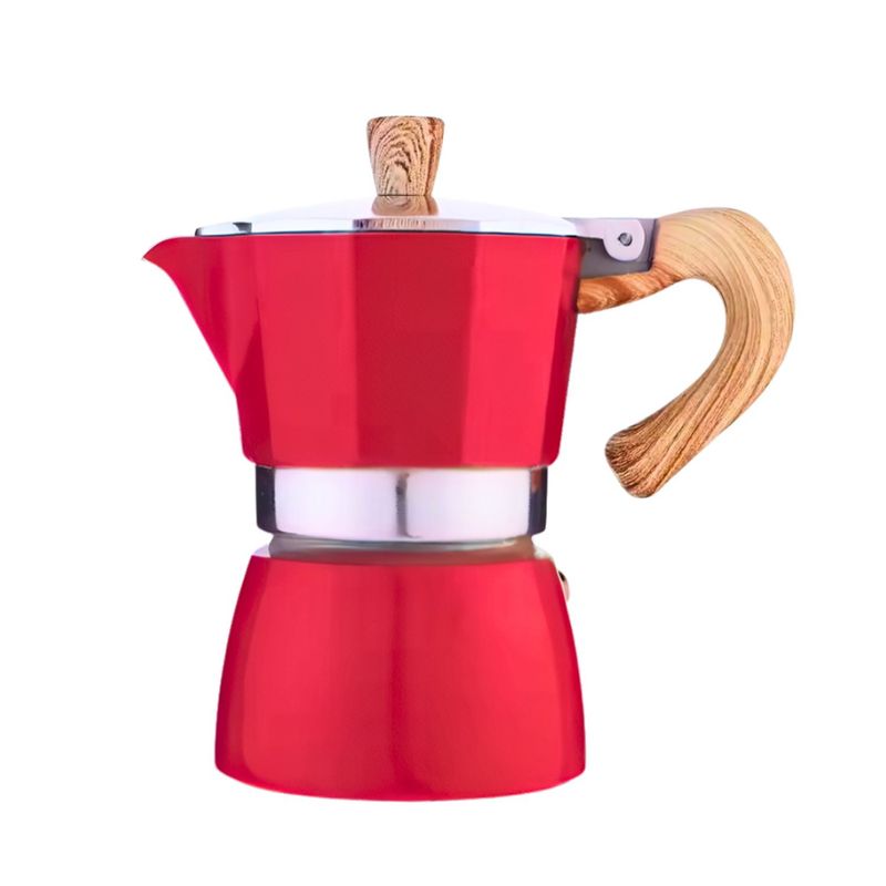 CAFETERA ITALIANA DE ALUMINIO 3 TAZAS 150ML ROJO