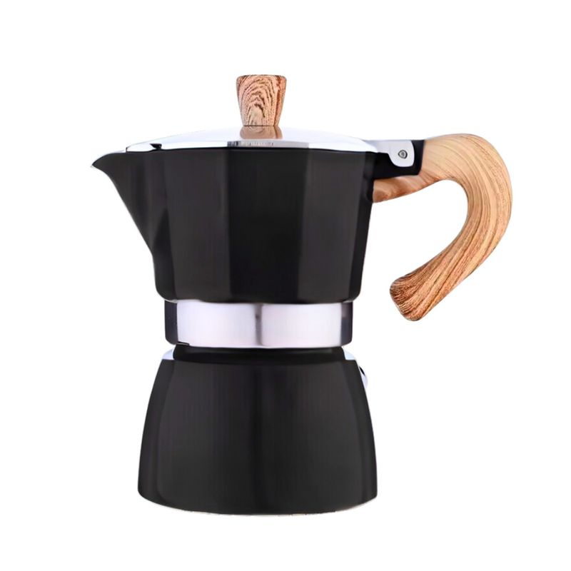 CAFETERA ITALIANA DE ALUMINIO 3 TAZAS 150ML NEGRO