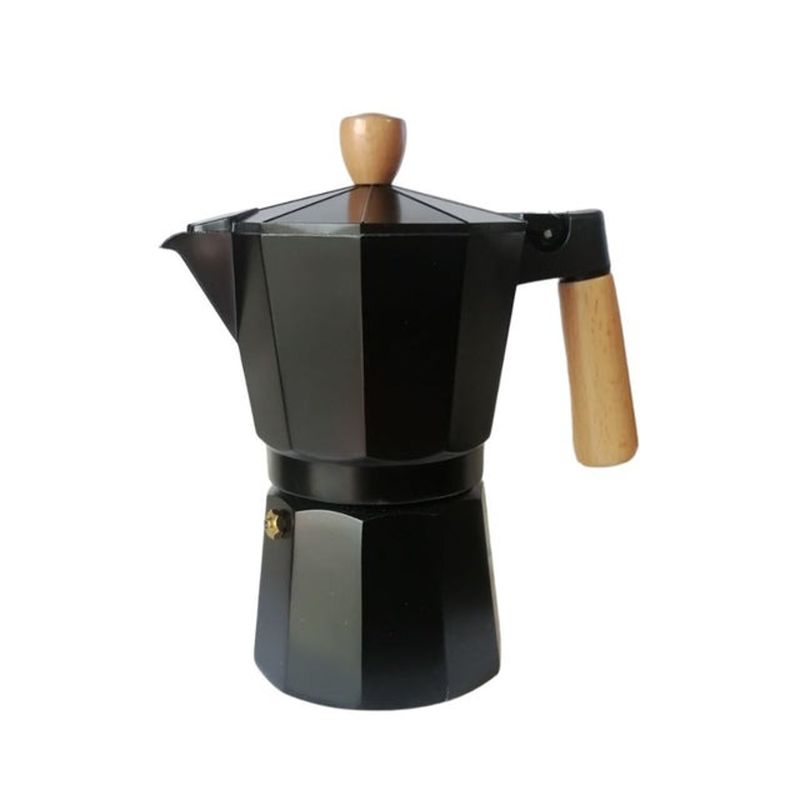 CAFETERA ITALIANA DE ALUMINIO 3 TAZA 150ML NEGRO