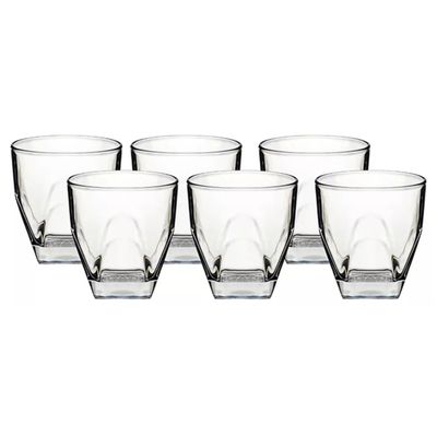SET DE 6 VASOS DE VIDRIO DAIMONDS 270ML