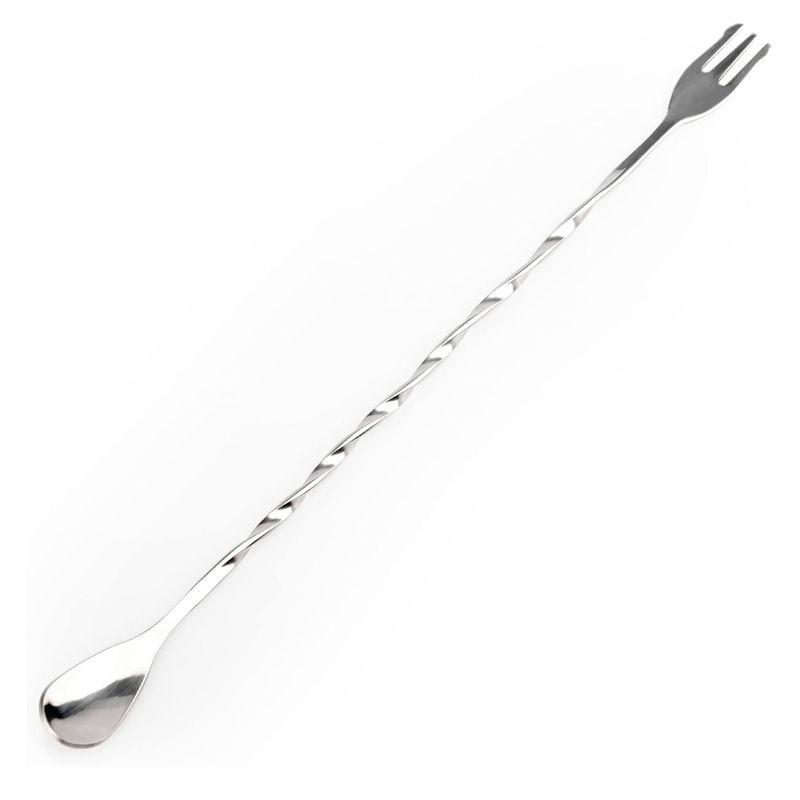 CUCHARA TENEDOR MEZCLADORA COCTEL Y JUGOS DE ACERO INOXIDABLE 32CM