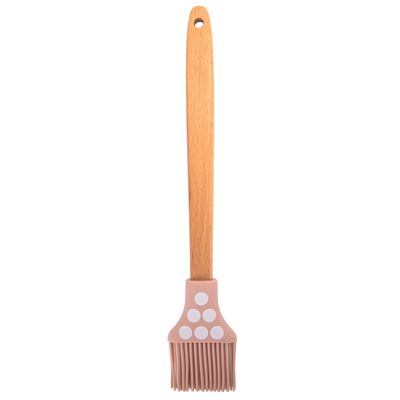 PINCEL DE SILICONA CON DISEÑO Y MANGO DE MADERA AMARILLO 29C