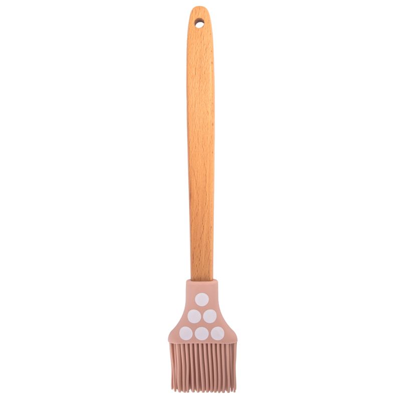 PINCEL DE SILICONA CON DISEÑO Y MANGO DE MADERA AMARILLO 29C