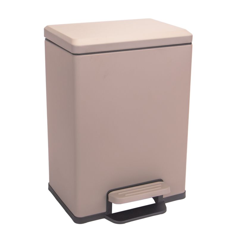 BASURERO INOX 6L BEIGE CUADRADA