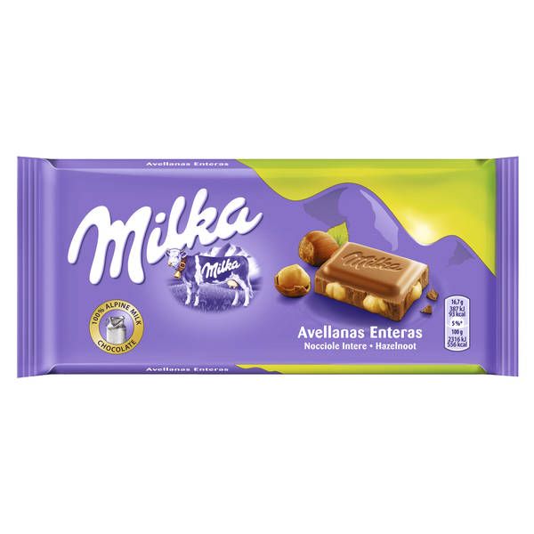 CHOCOLATE MILKA AVELLANAS ENTERAS 100G