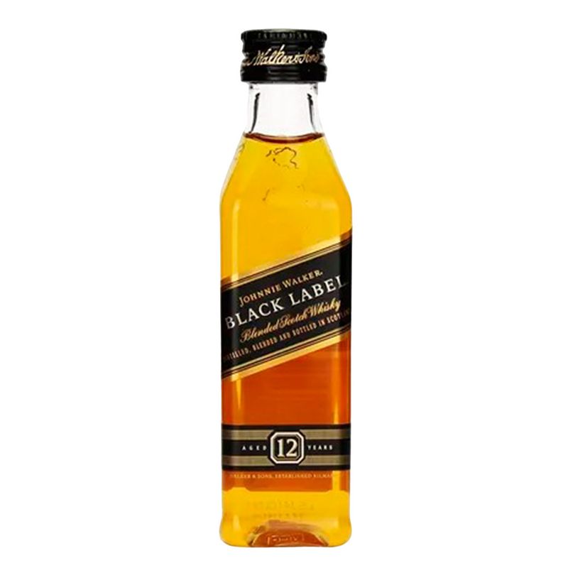 WHISKY JOHNNIE WALKER BLACK LABEL MINIATURA 50ML