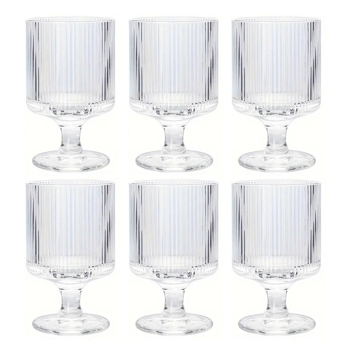 JUEGO DE VASOS/COPAS  DE VIDRIO 6PCS 200ML