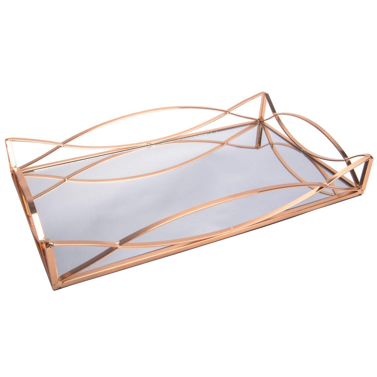 BANDEJA DECORATIVA ESPEJADA RECTANGULAR 35 X 20 CM