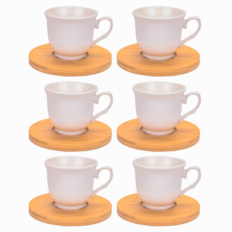 JUEGO DE TAZAS CON PLATILLO CON 6 PIEZAS 70CC
