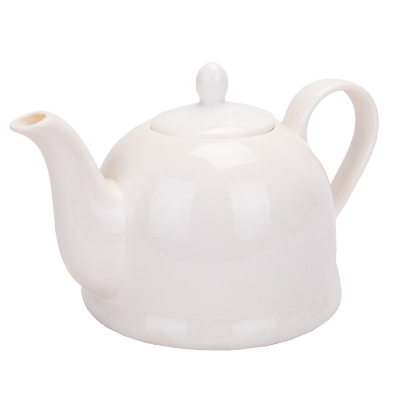 CAFETERA DE PORCELANA BLANCA. 1,100ML