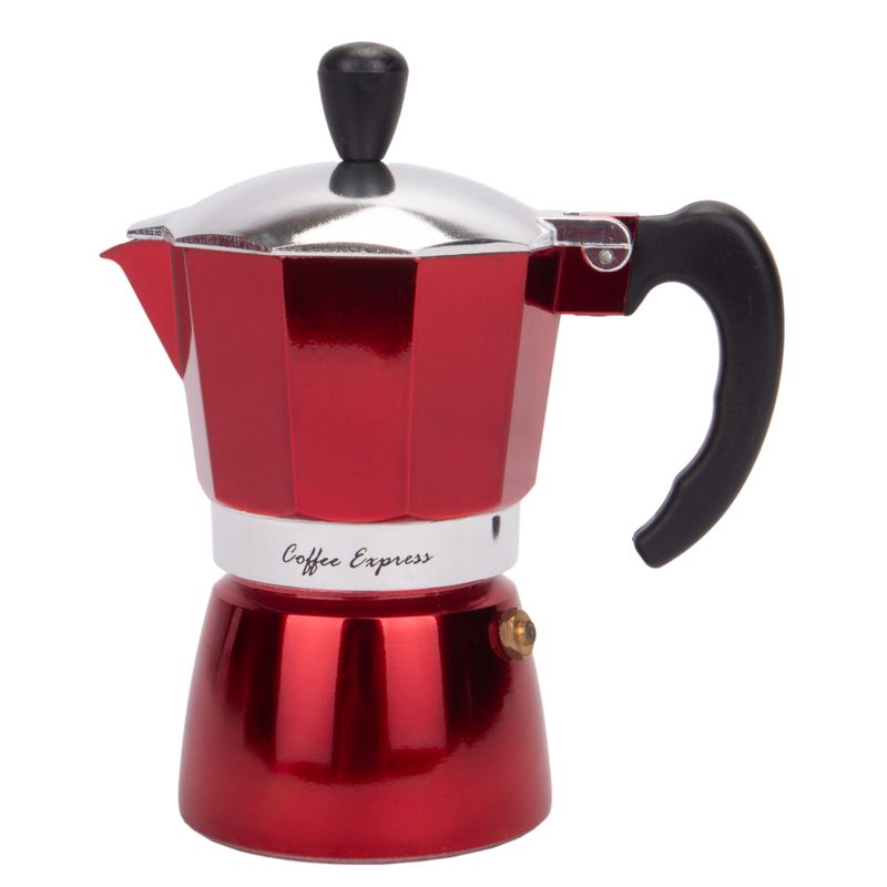 CAFETERA ITALIANA DE ALUMINIO 2 TAZAS 100ML ROJO