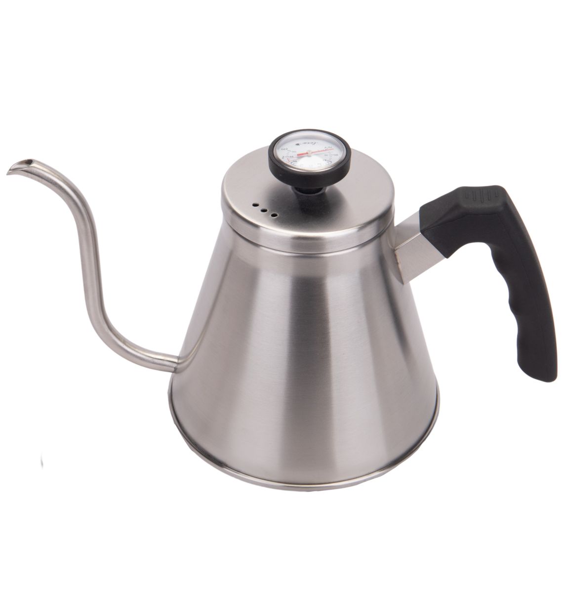 TETERA CUELLO DE CISNE C/ MEDIDOR DE TEMPERATURA INOX  1,2LT