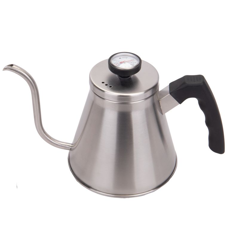 TETERA CUELLO DE CISNE C/ MEDIDOR DE TEMPERATURA INOX  1,2LT