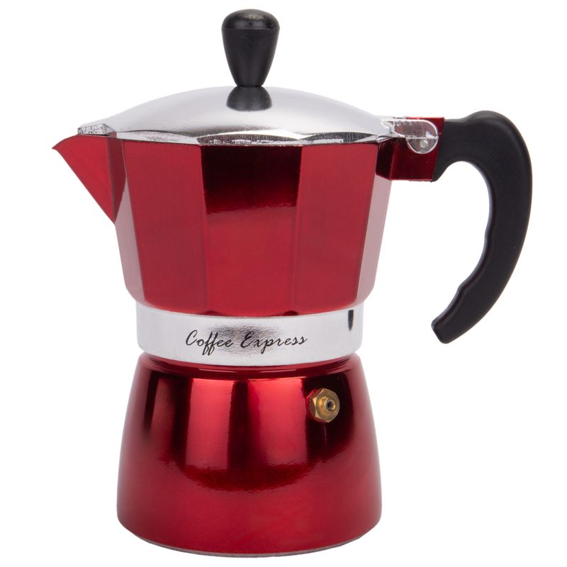 CAFETERA ITALIANA DE ALUMINIO 3 TAZA 150ML ROJO