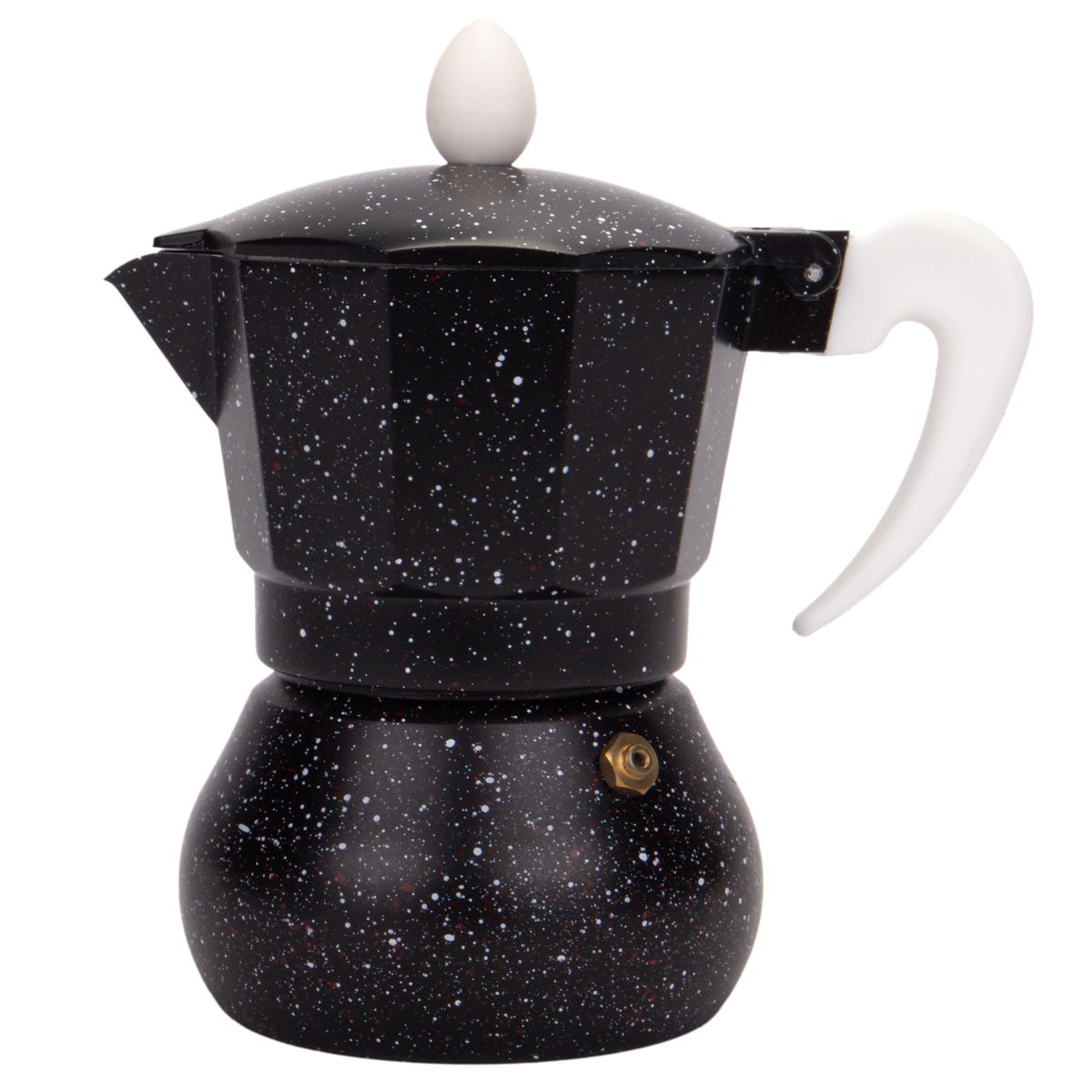 CAFETERA ITALIANA DE ALUMINIO 3 TAZA 150ML NEGRO SALPICADO