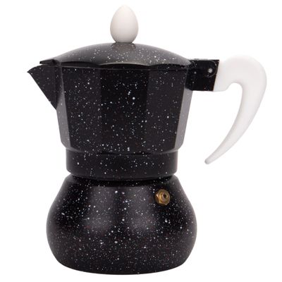 CAFETERA ITALIANA DE ALUMINIO 3 TAZA 150ML NEGRO SALPICADO