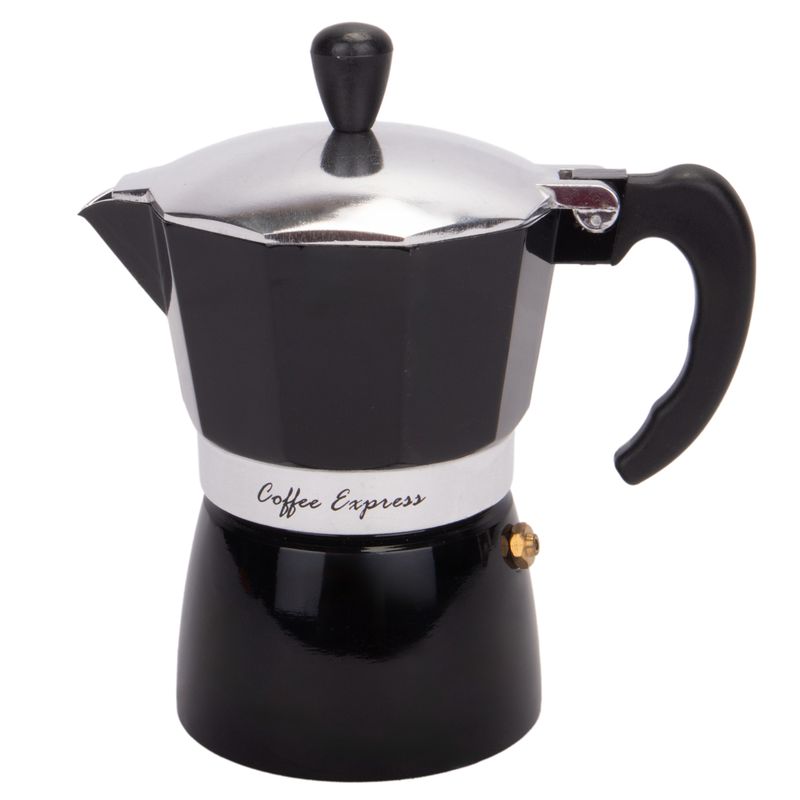 CAFETERA ITALIANA DE ALUMINIO 3 TAZA 150M NEGRO