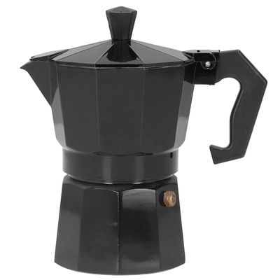 CAFETERA ITALIANA DE ALUMINIO 3 TAZAS 150ML NEGRO