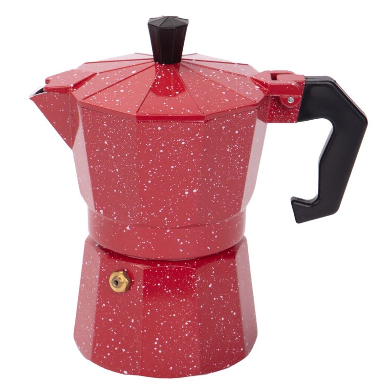 CAFETERA ITALIANA DE ALUMINIO 3 TAZA 150ML ROJO SALPICADO