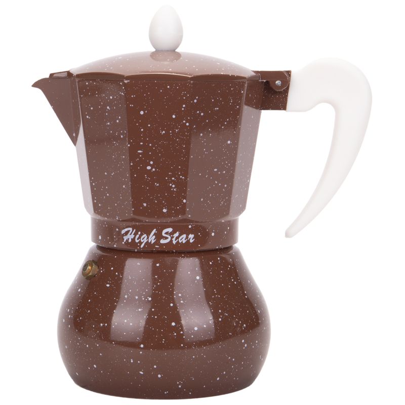 CAFETERA ITALIANA DE ALUMINIO 6 TAZA 300ML MARRON OSCURO