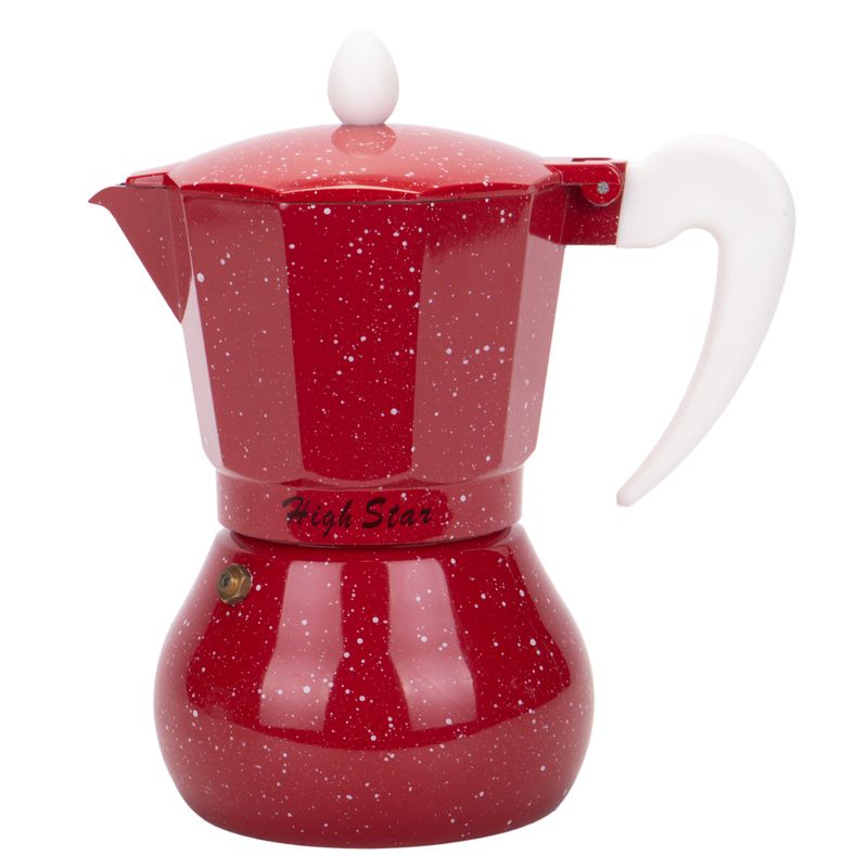 CAFETERA ITALIANA DE ALUMINIO 6 TAZA 300ML ROJO