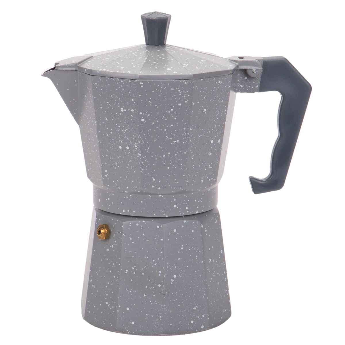 CAFETERA ITALIANA DE ALUMINIO 6 TAZA 300ML GRIS SALPICADO