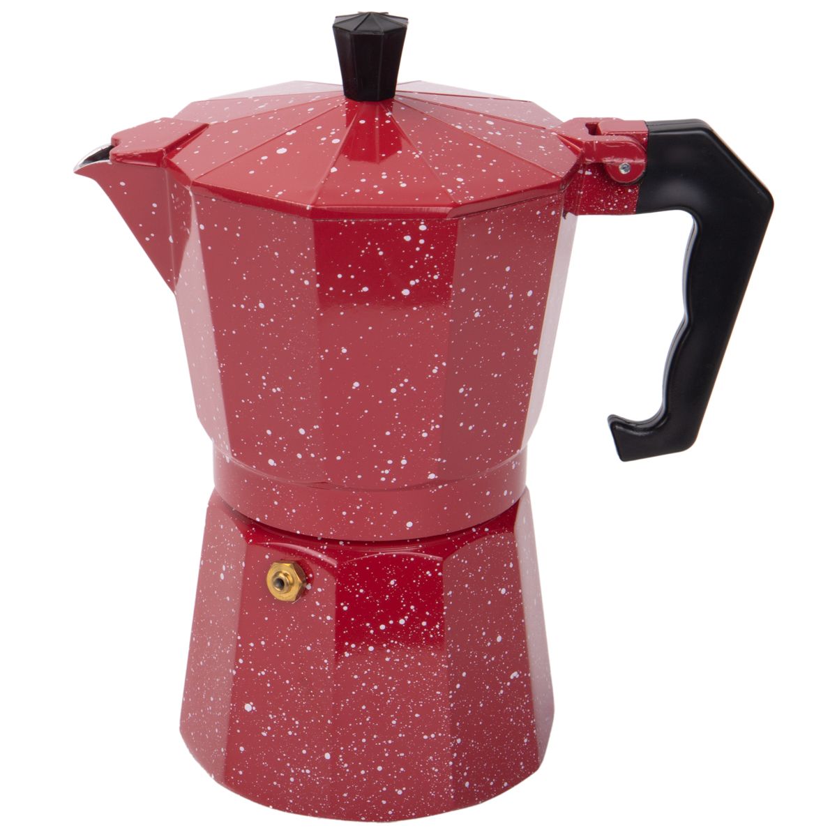 CAFETERA ITALIANA DE ALUMINIO 6 TAZA 300ML ROJO SALPICADO