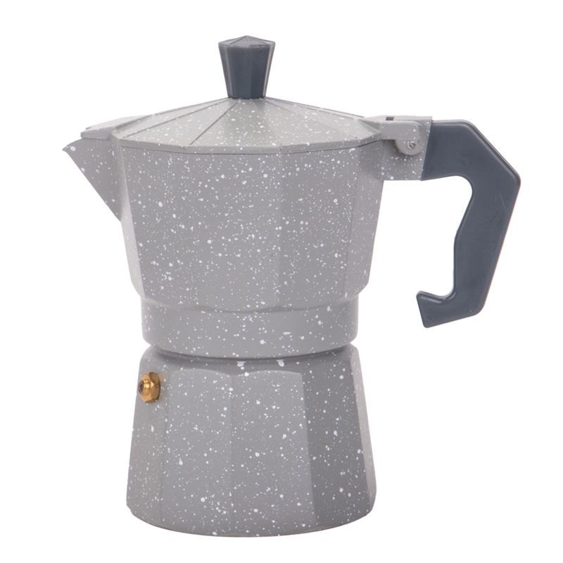 CAFETERA ITALIANA DE ALUMINIO 3 TAZA 150ML GRIS SALPICADO