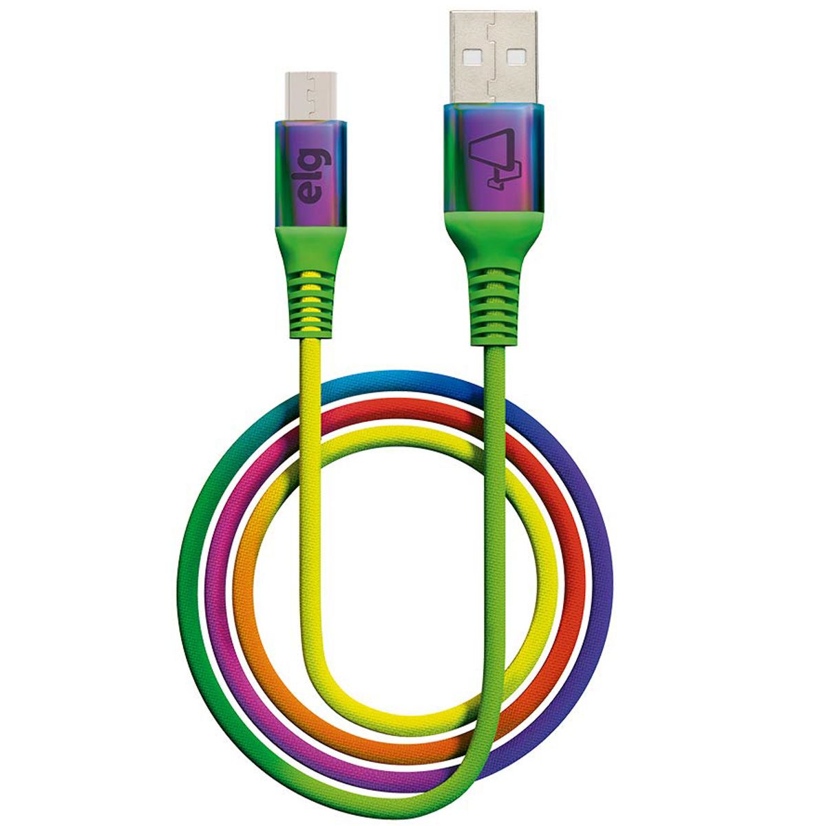 CABLE MICRO ELG M510RB 1M 2.4A RAINBO
