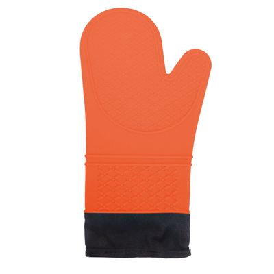 GUANTE DE SILICONA C/ FORRO DE TELA  NARANJA 35CM X 18CM