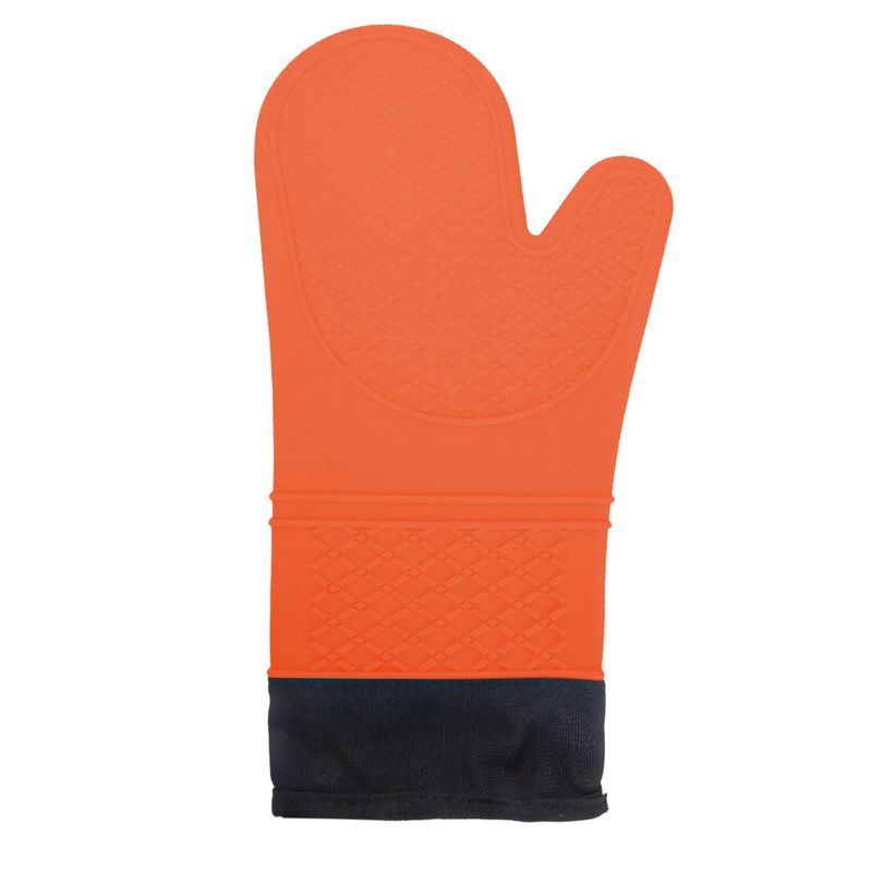 GUANTE DE SILICONA C/ FORRO DE TELA  NARANJA 35CM X 18CM