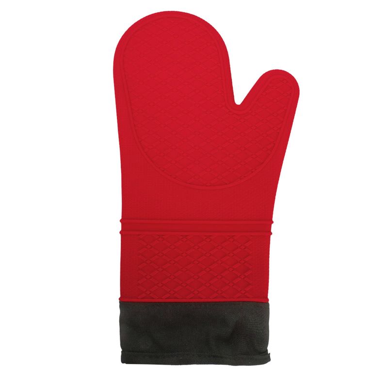 GUANTE DE SILICONA C/ FORRO DE TELA  ROJO 35CM X 18CM