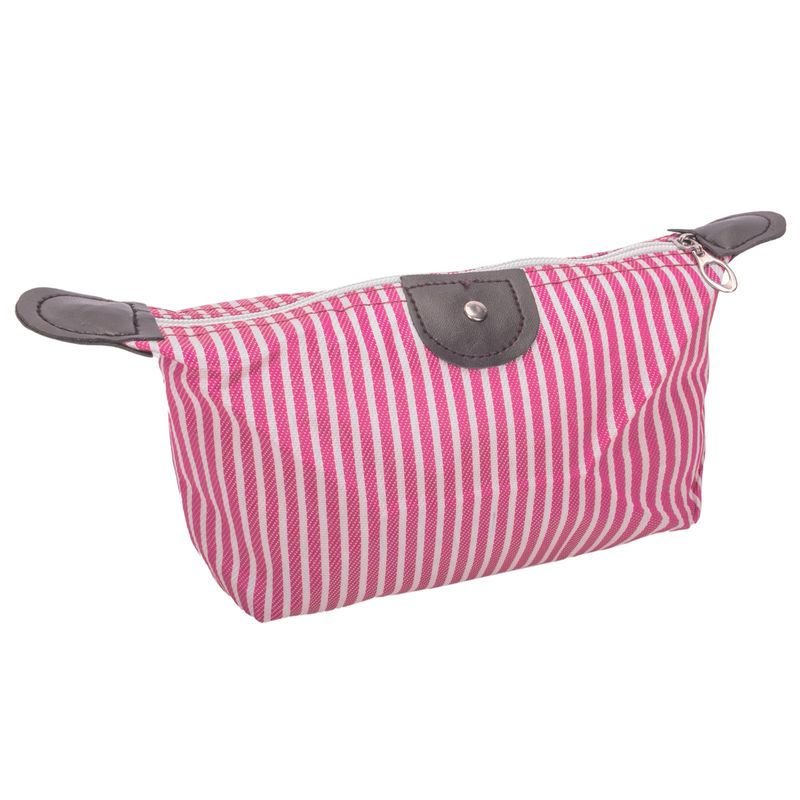 NECESER CARTUCHERA 18X11CM  ROSA Y BLANCO