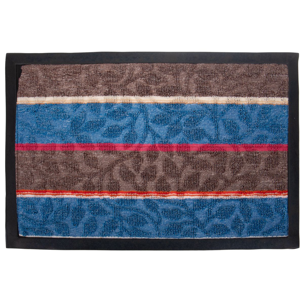 TAPETE DE PUERTA 40X60CM CELESTE CON MARRON