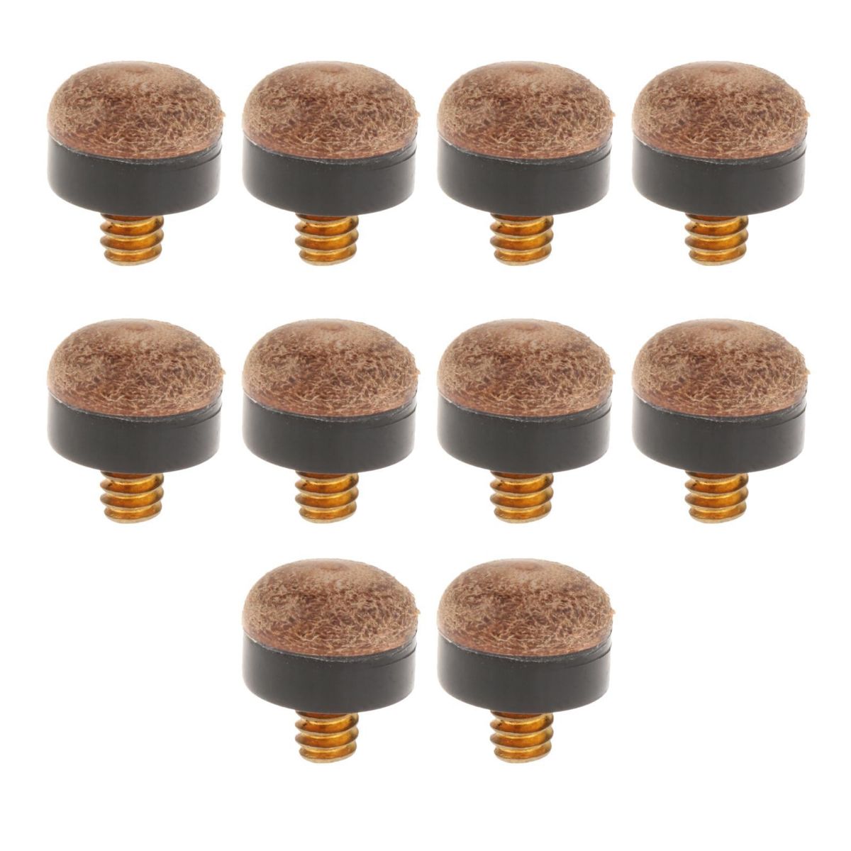 PUNTERA PARA TACO DE BILLAR CUERO TORNILLADO 10MM PAQUETE CON 10PZ.