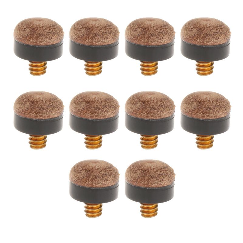 PUNTERA PARA TACO DE BILLAR CUERO TORNILLADO 10MM PAQUETE CON 10PZ.